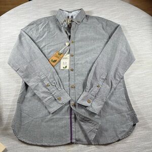 Organic Cotton  Alexander Julian Colours Mens Grey Shirt Button Down Size M